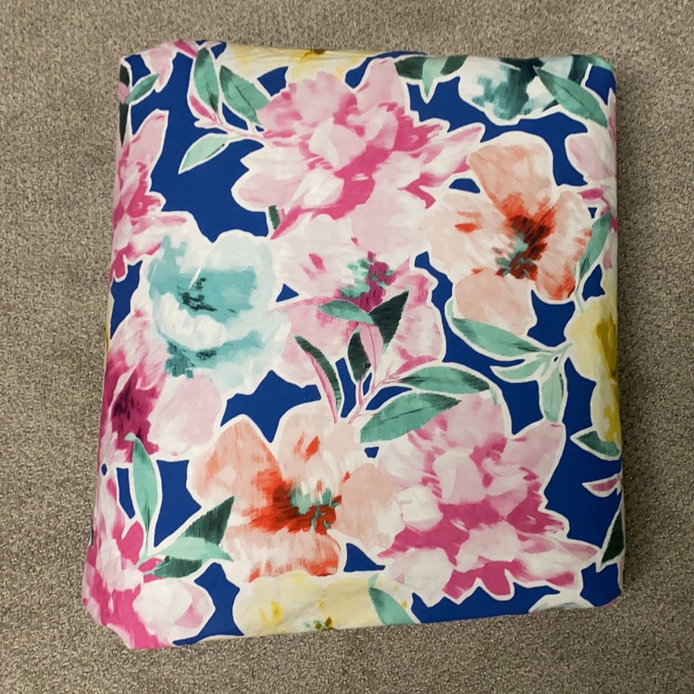 Pottery Barn Teen Twin Floral/striped Duvet